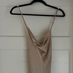 Show Me Your MuMu Champagne Satin Verona Dress (S)